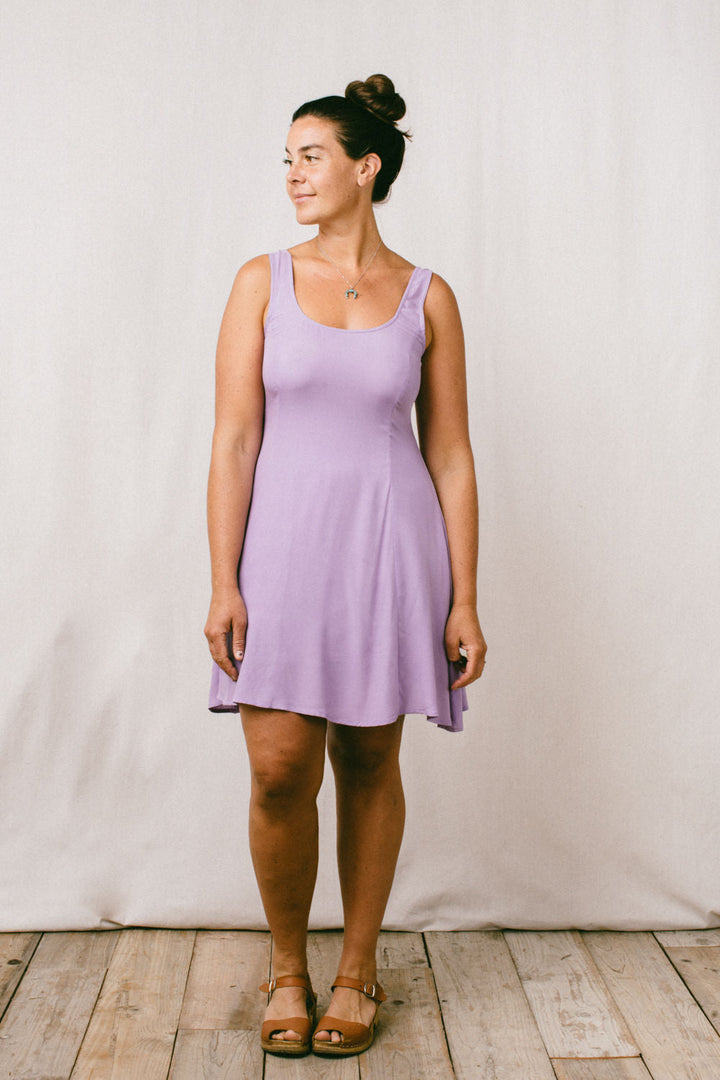 Delana Dress in Lilac Challis