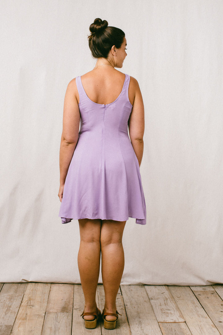Delana Dress in Lilac Challis