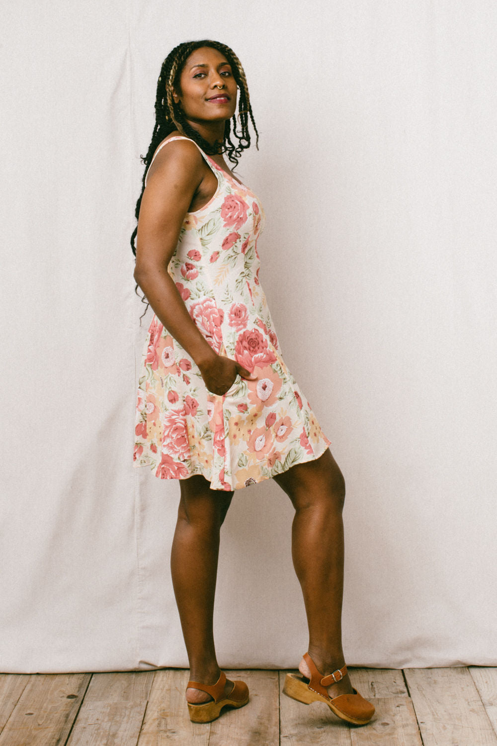 Delana Dress in Peach Floral