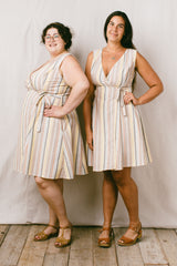 Thea Dress in Linen Stripe