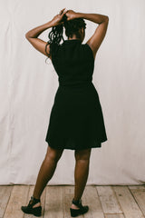 Mona Dress in Black Cotton