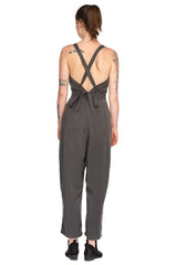 Yolked Juniper Jumpsuit in Olive Tencel