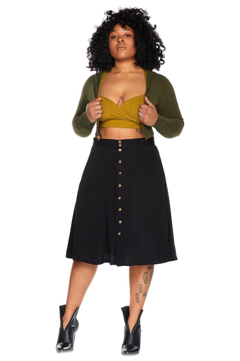 Bae Skirt in Black Challis