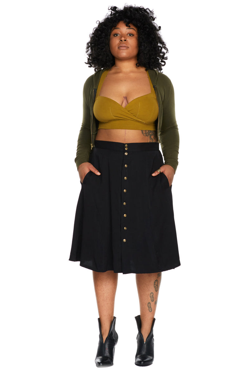 Bae Skirt in Black Challis