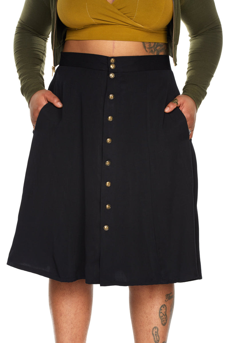 Bae Skirt in Black Challis