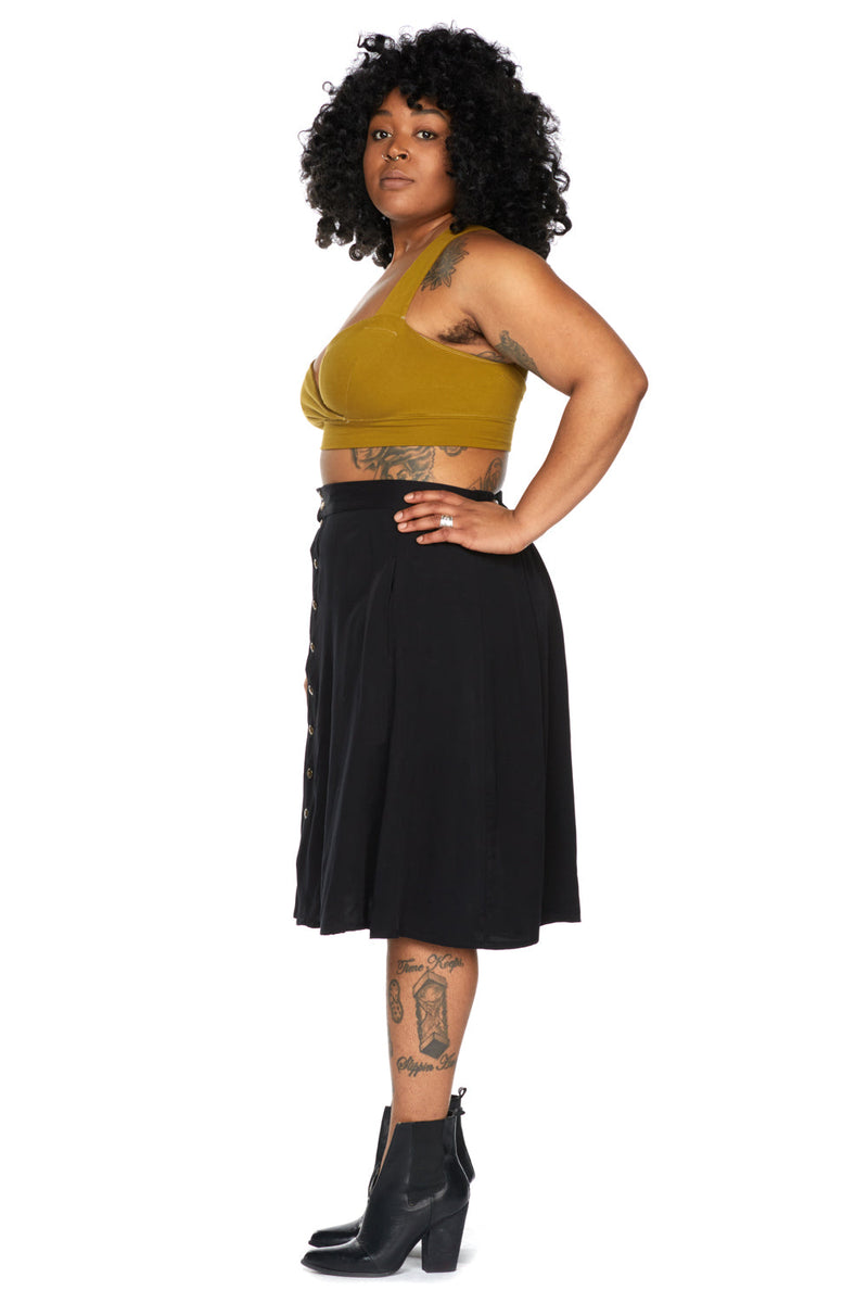 Bae Skirt in Black Challis