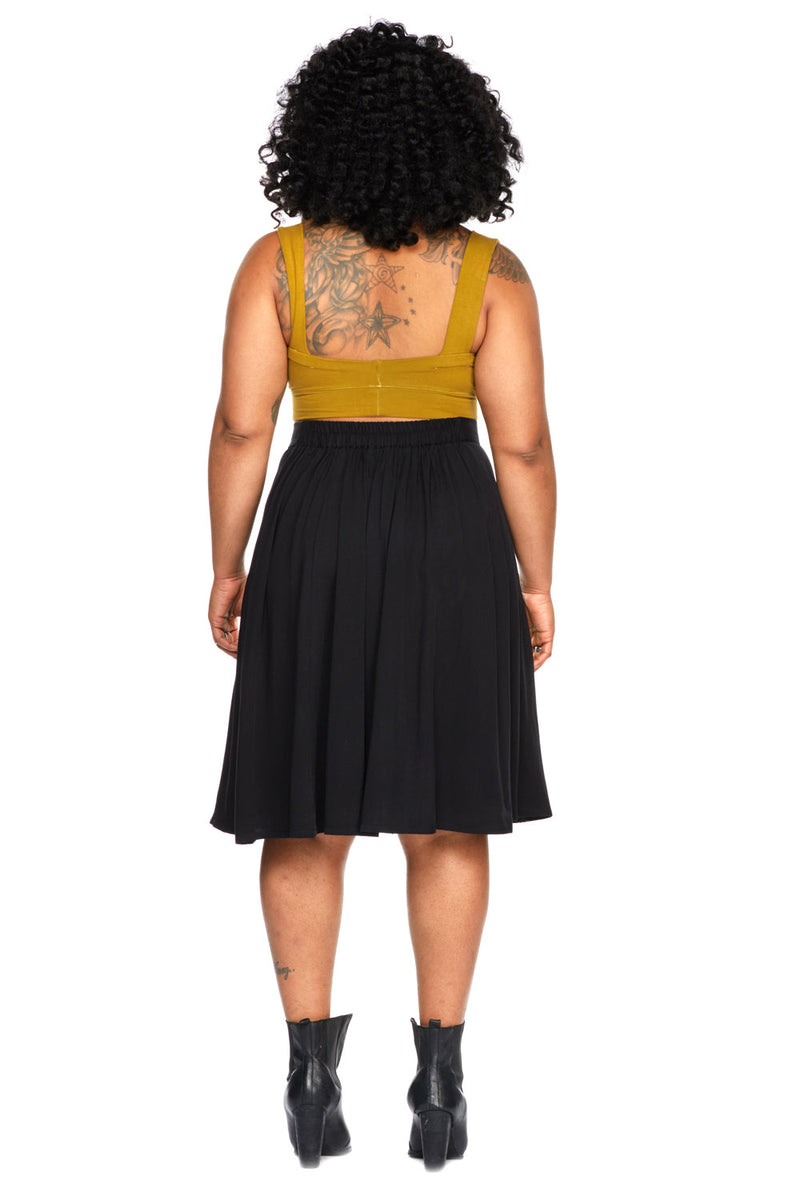 Bae Skirt in Black Challis