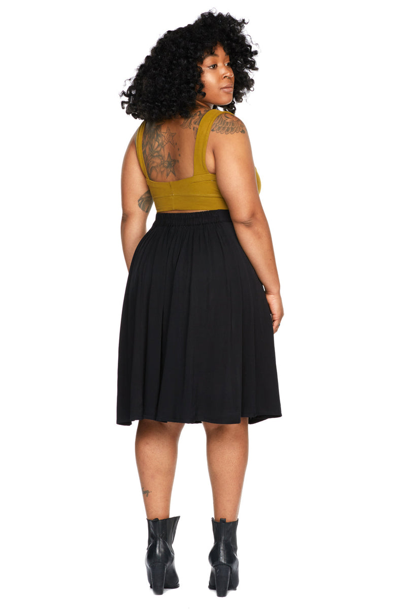 Bae Skirt in Black Challis