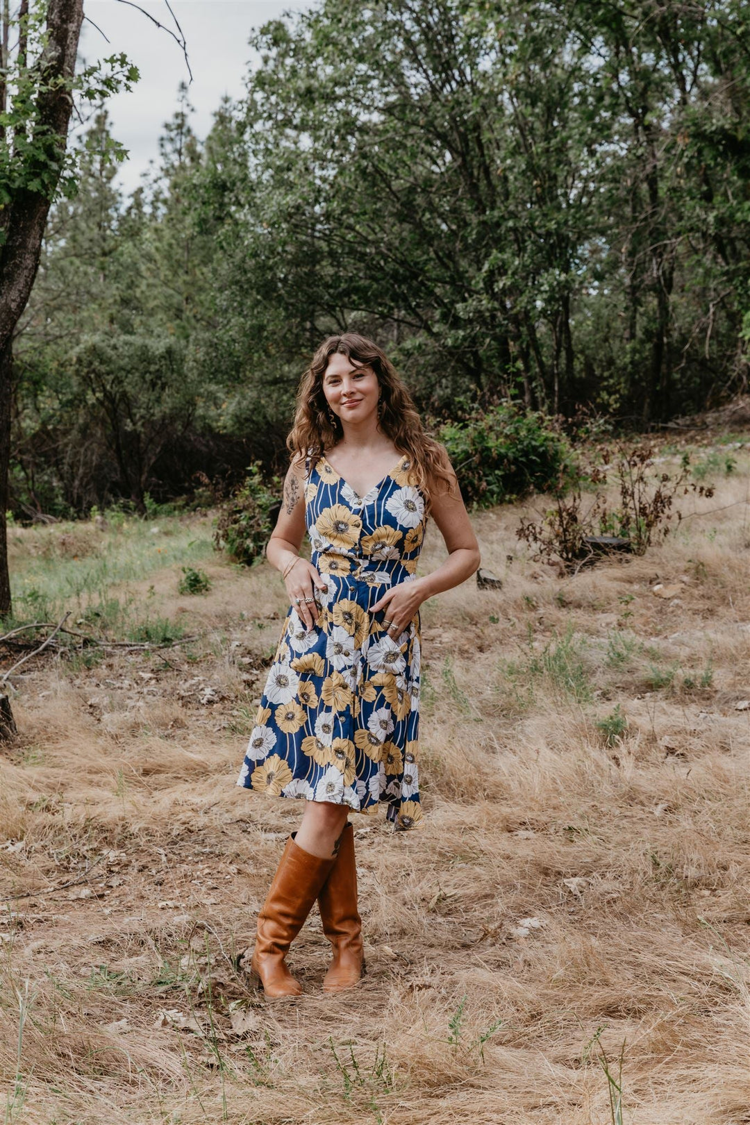 Sheet Dress in Blue Poppy Challis