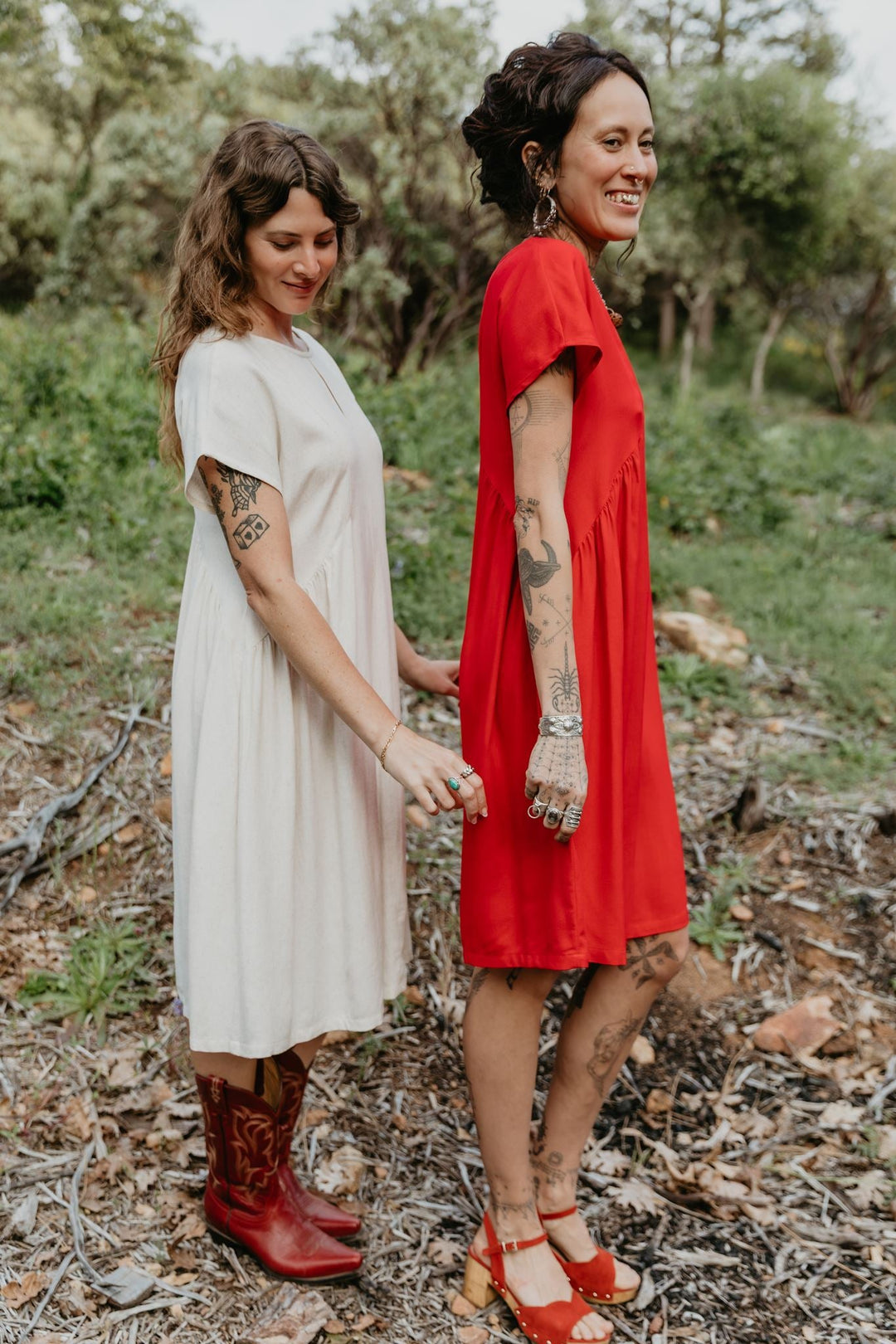 Nada Dress in Cherry Red Linen