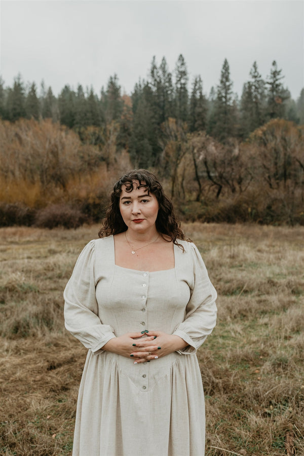 Prairie Dress in Oat Linen