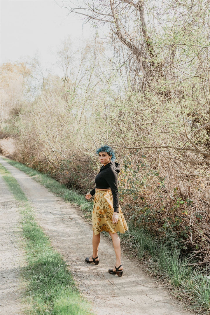Bae Skirt in Mustard Marigold Linen