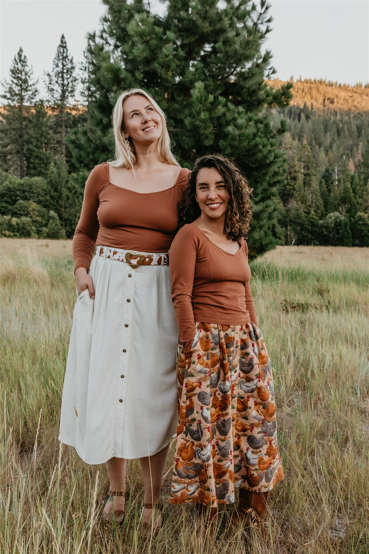 Trices Skirt in Cotton Chickens