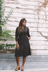 Vera Dress in Black Embroidery