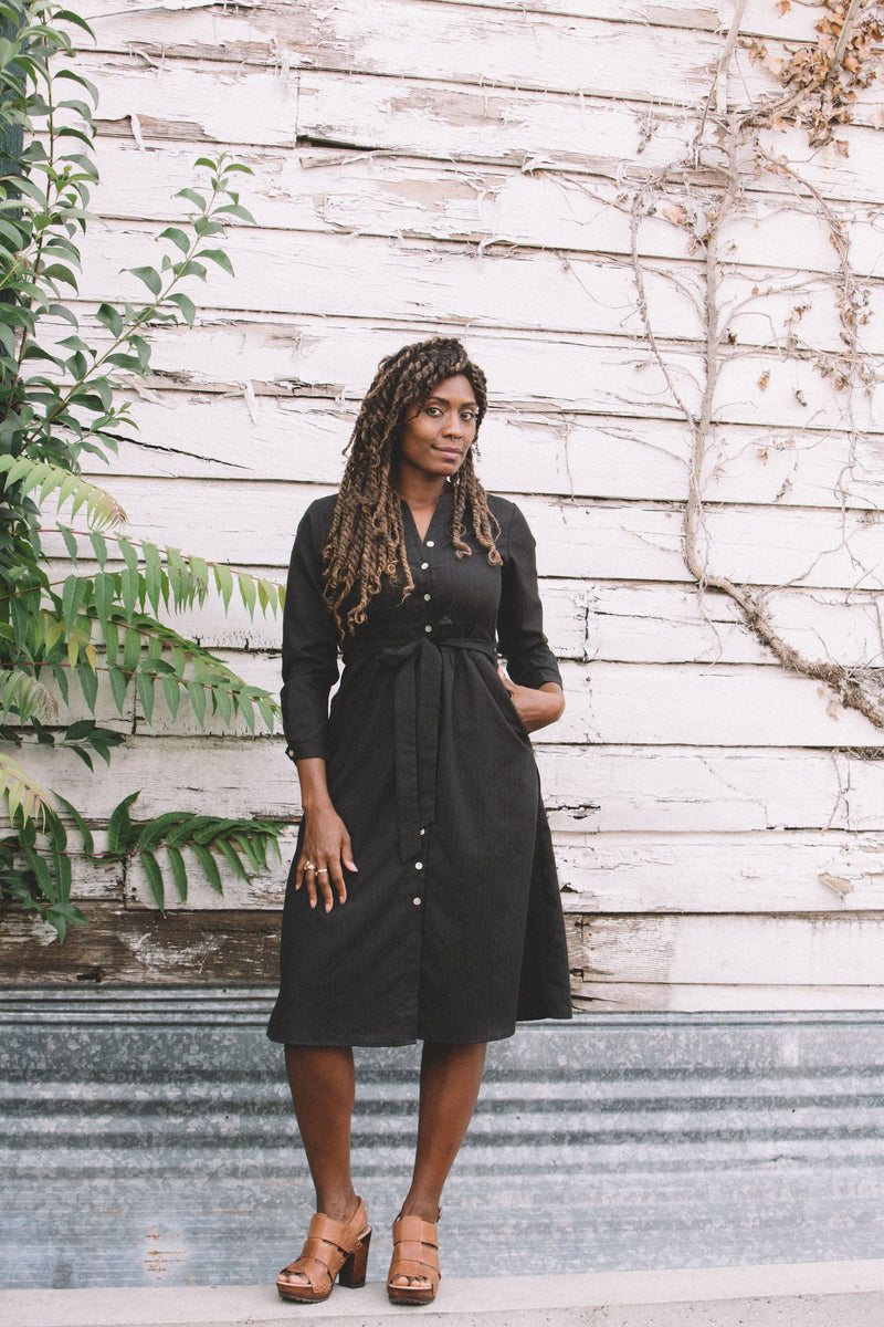 Vera Dress in Black Embroidery