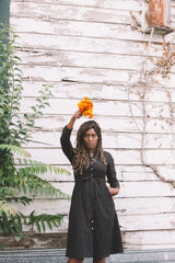 Vera Dress in Black Embroidery