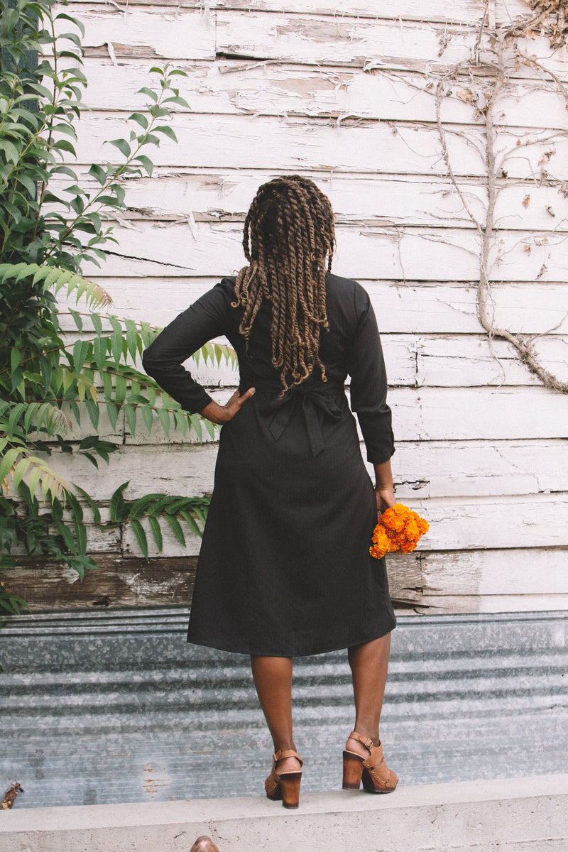 Vera Dress in Black Embroidery