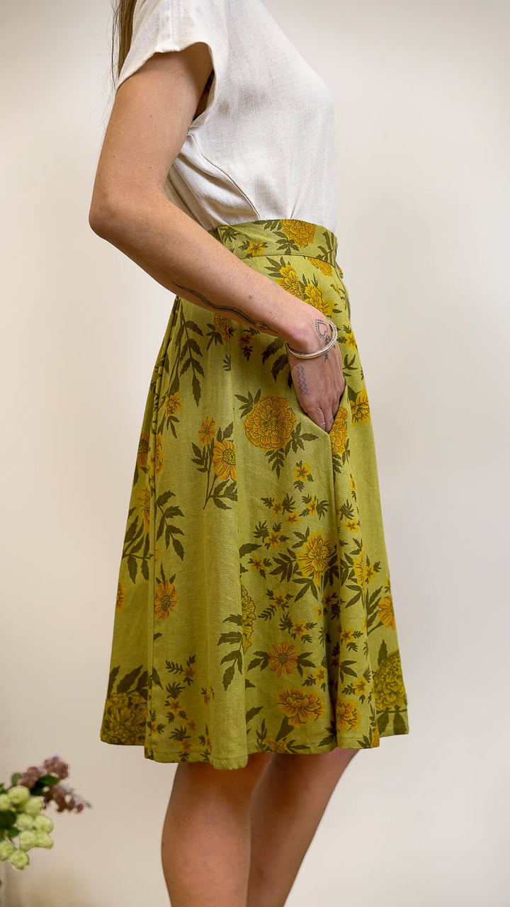 Bae Skirt in Mustard Marigold Linen