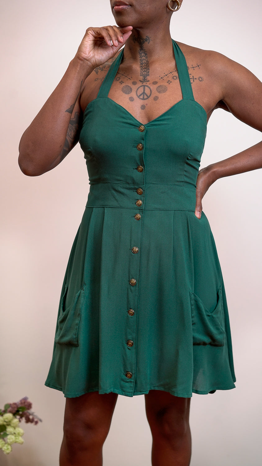 Bedding Dress in Emerald Green Challis Altar PDX Bedding Dress in Emerald Green Challis Altar PDX