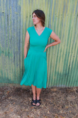 Xena Dress in Teal Challis