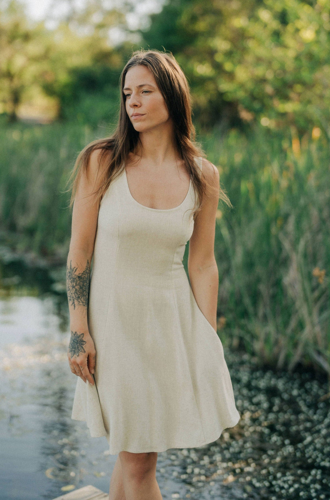 oat linen dress Classic in Linen Maxi Dress