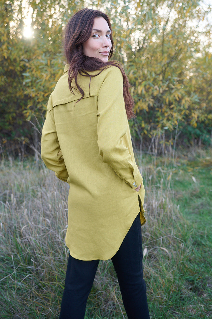 Cora Cover Up in Mustard Linen