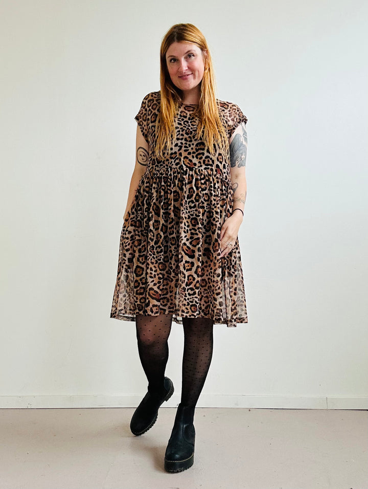 Florence Dress in Leopard Powermesh