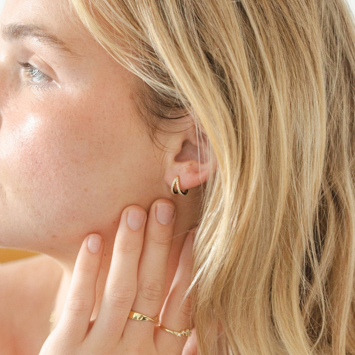Gal Gold Double Hoop Huggie Earrings