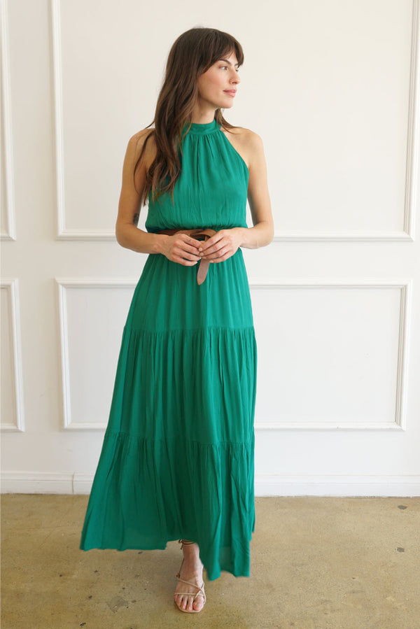 Gia Maxi Dress In Emerald Green