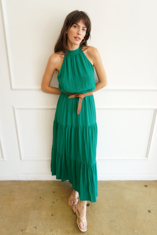 Gia Maxi Dress In Emerald Green