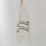 Haley Turkish Cotton + Bamboo Hand Towel - Two Stripe