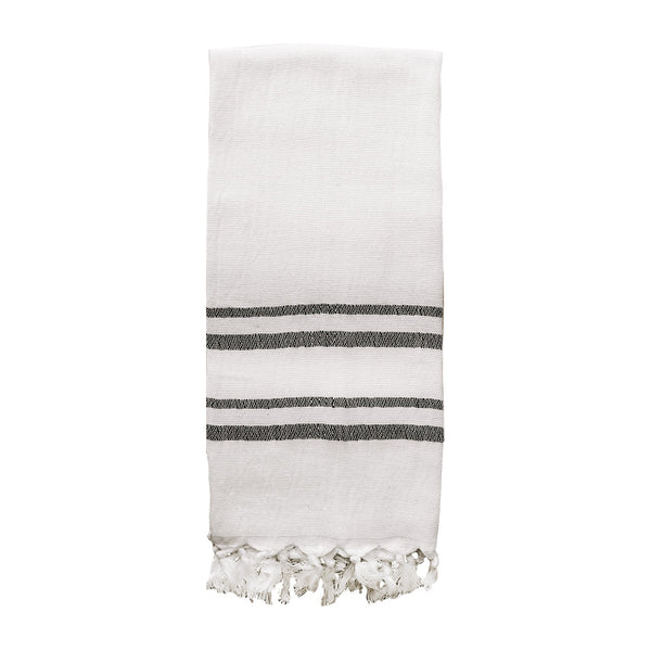 Haley Turkish Cotton + Bamboo Hand Towel - Two Stripe