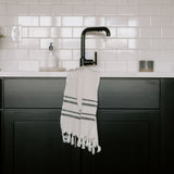 Haley Turkish Cotton + Bamboo Hand Towel - Two Stripe