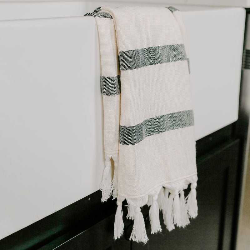 Turkish Cotton + Bamboo Hand Towel - Single Stripe