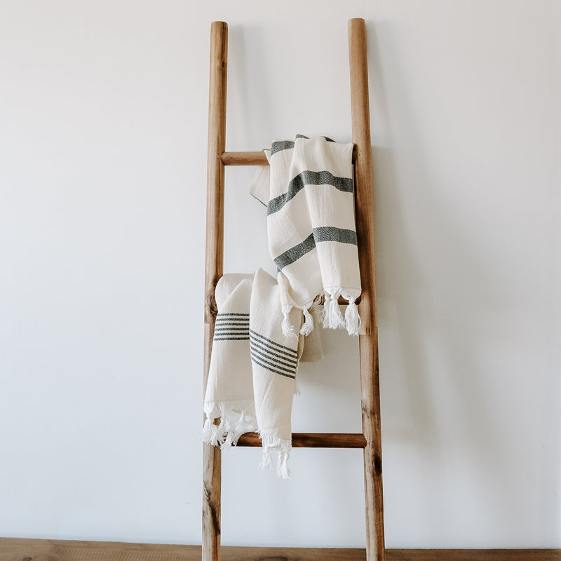 Turkish Cotton + Bamboo Hand Towel - Single Stripe