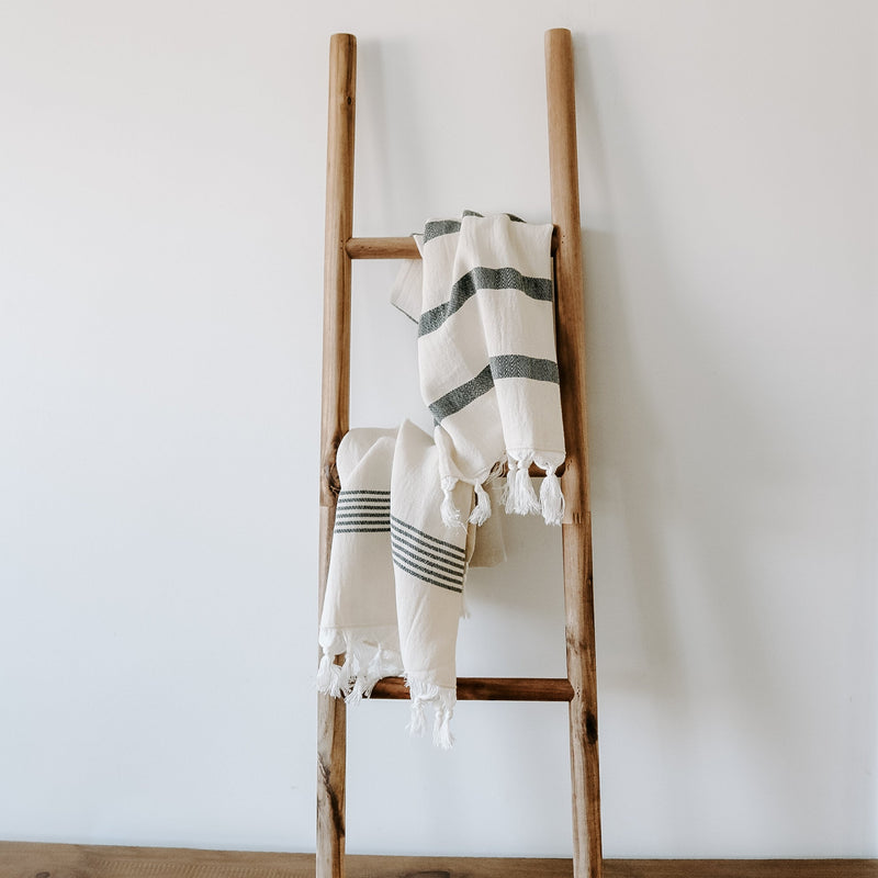 Turkish Cotton + Bamboo Hand Towel - Multi Stripes