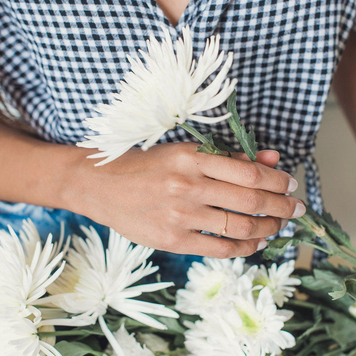 Rose Quartz Point Solitaire Ring