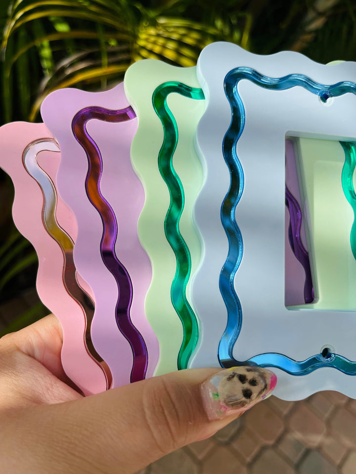 Squiggle Mirrored Light Switch Double Cover