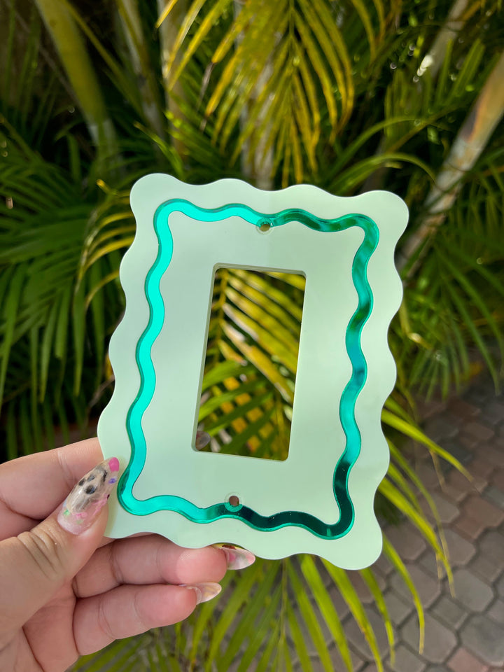 Squiggle Mirrored Light Switch Single Cover