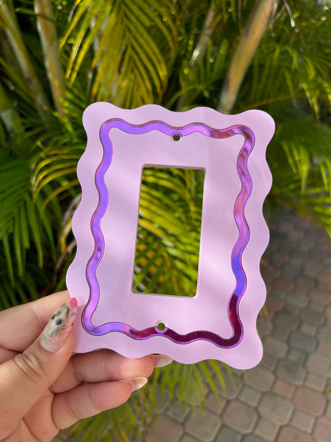 Squiggle Mirrored Light Switch Single Cover