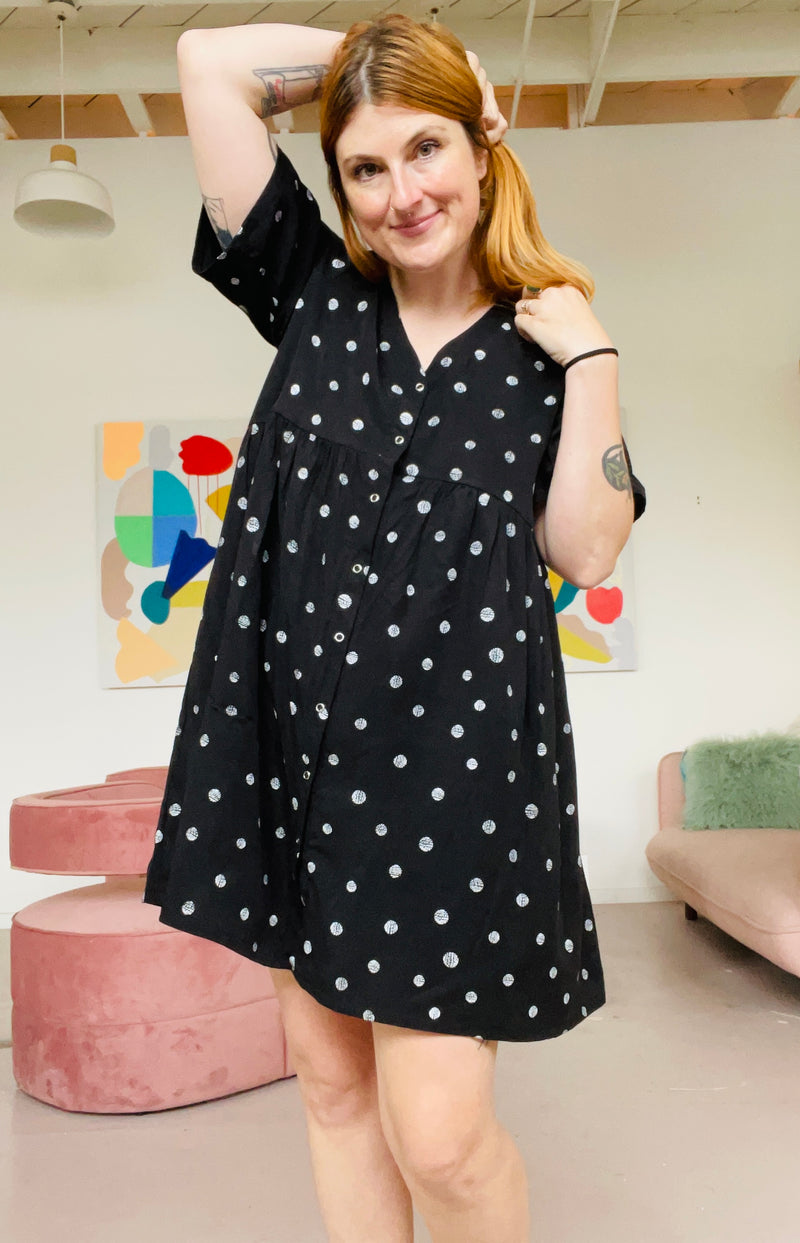Caitlyn Dress in TOTALLY BESTIES dot