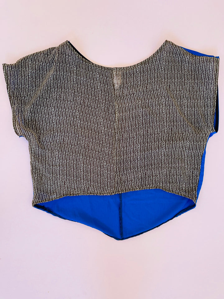 OOAK Fox Crop in Etched Silk Chiffon
