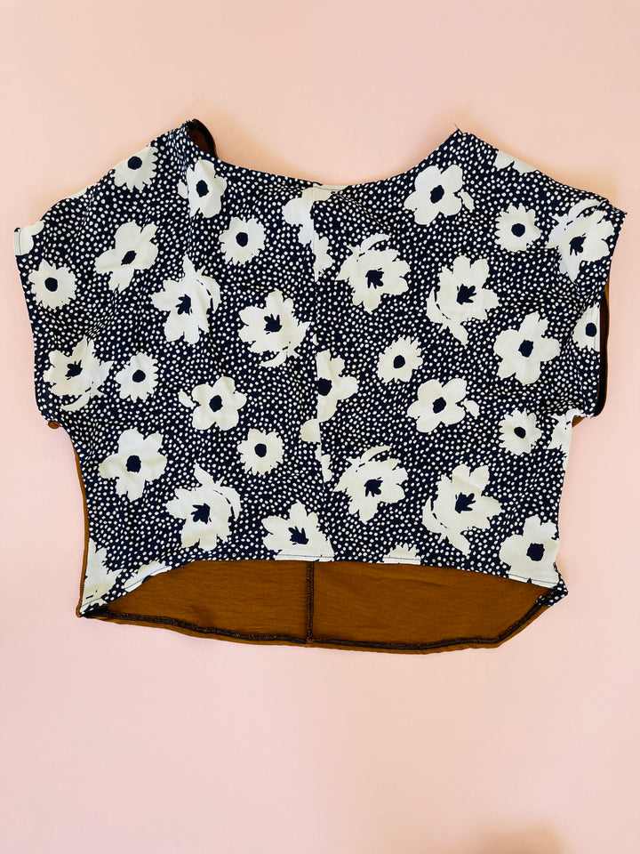 OOAK Fox Crop in Dotted Floral