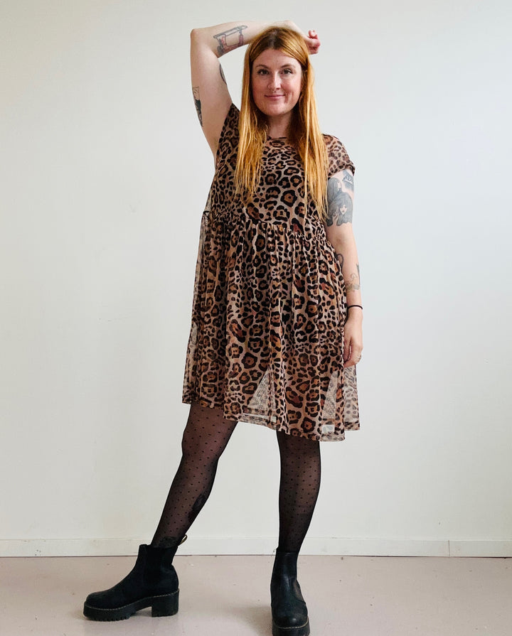 Florence Dress in Leopard Powermesh