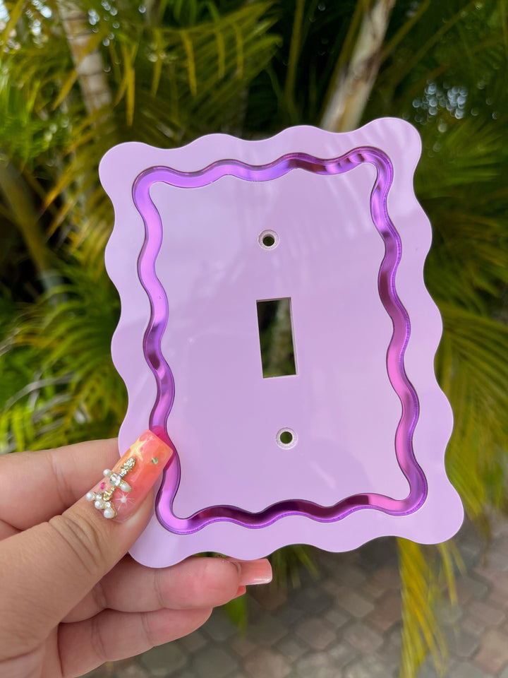 Squiggle Mirrored Light Switch Single Cover
