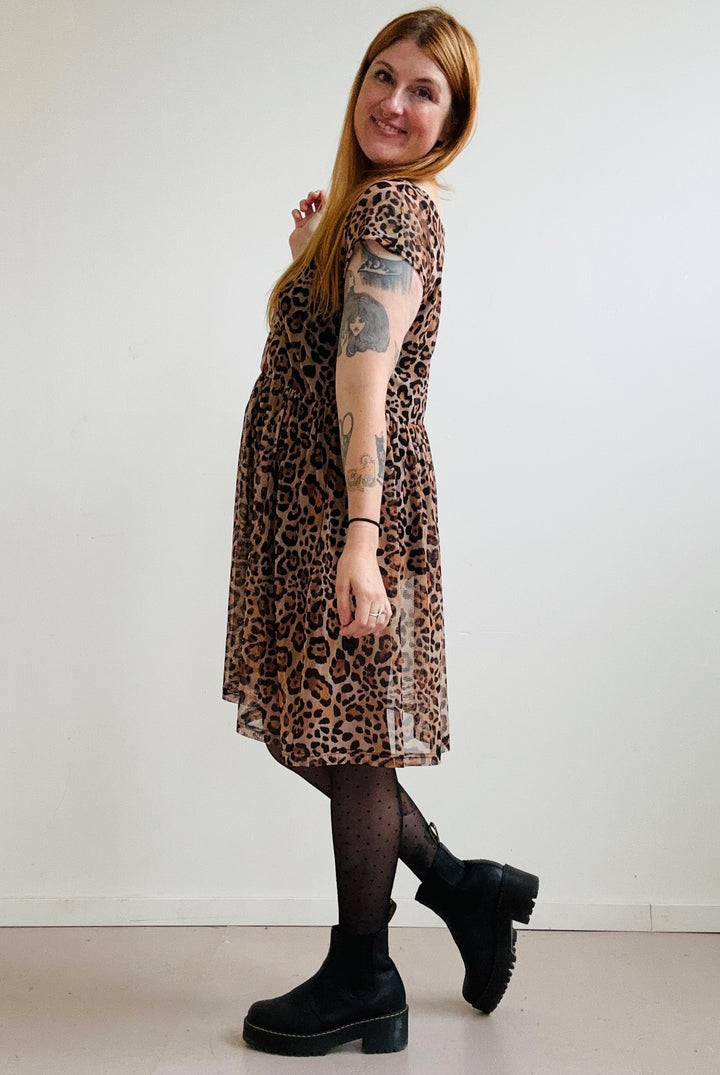Florence Dress in Leopard Powermesh
