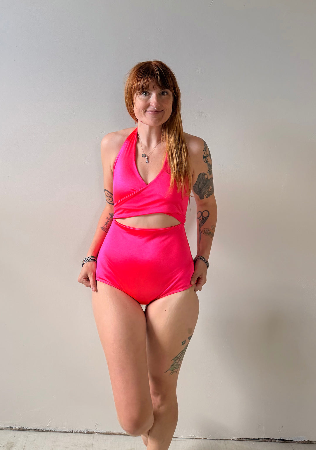 Selka Swimsuit in Neon Pink Tetra