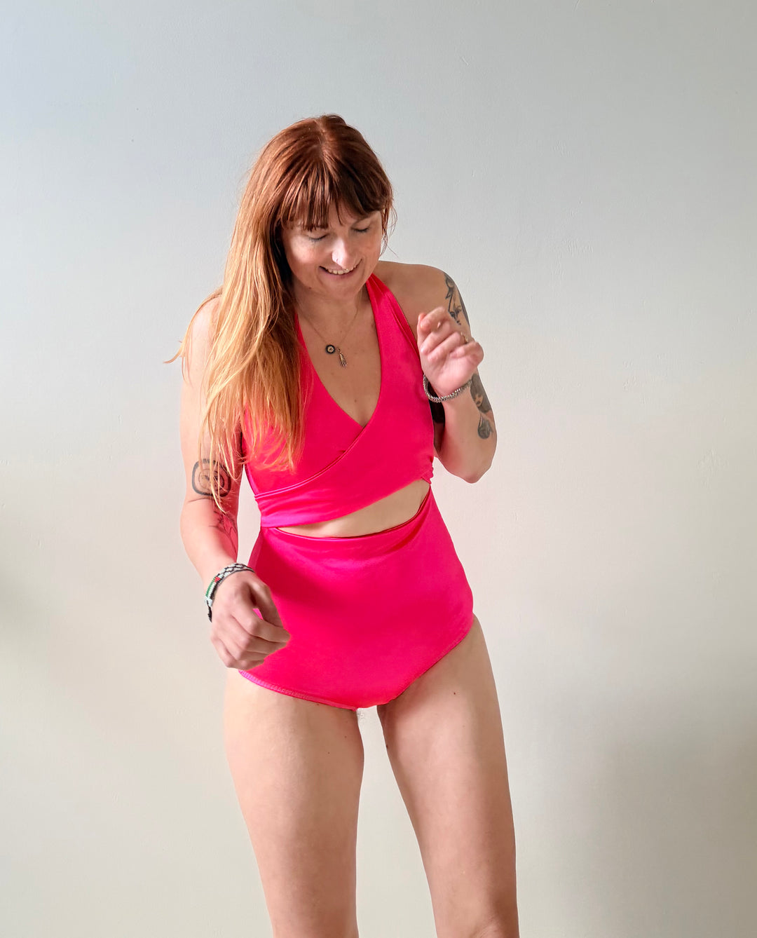 Selka Swimsuit in Neon Pink Tetra