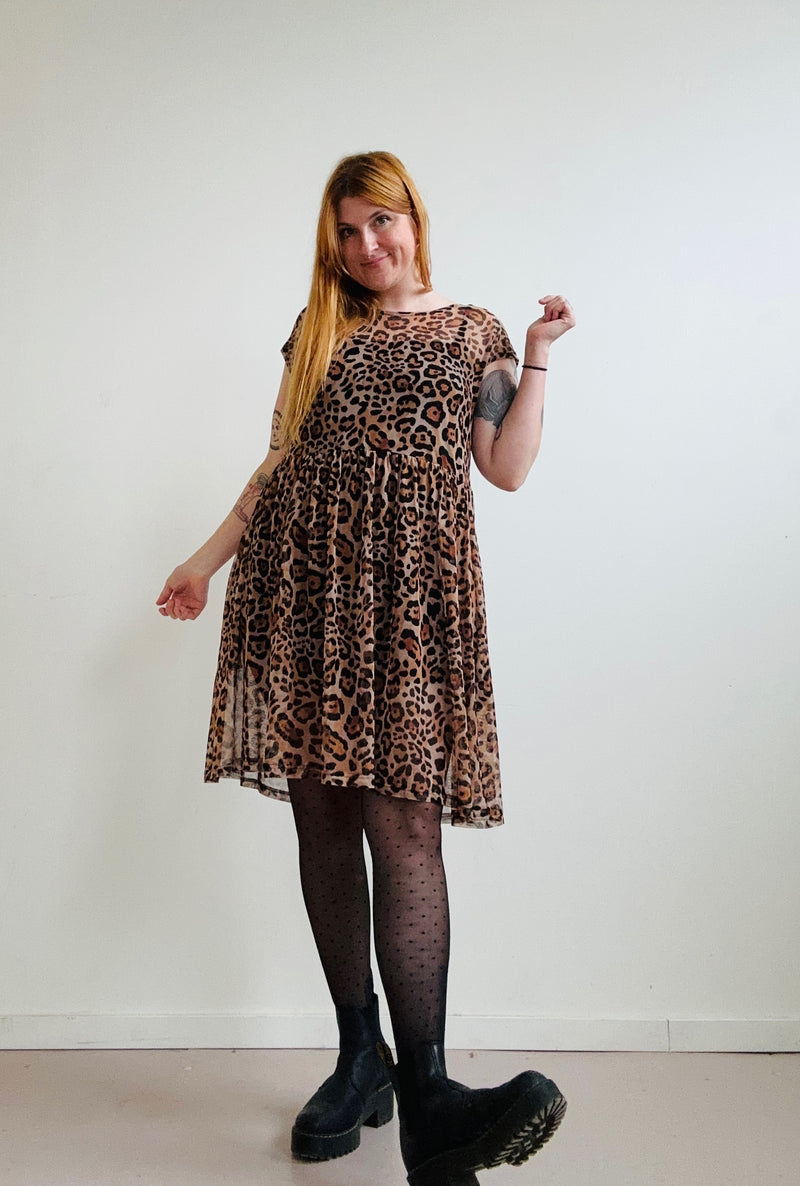 Florence Dress in Leopard Powermesh