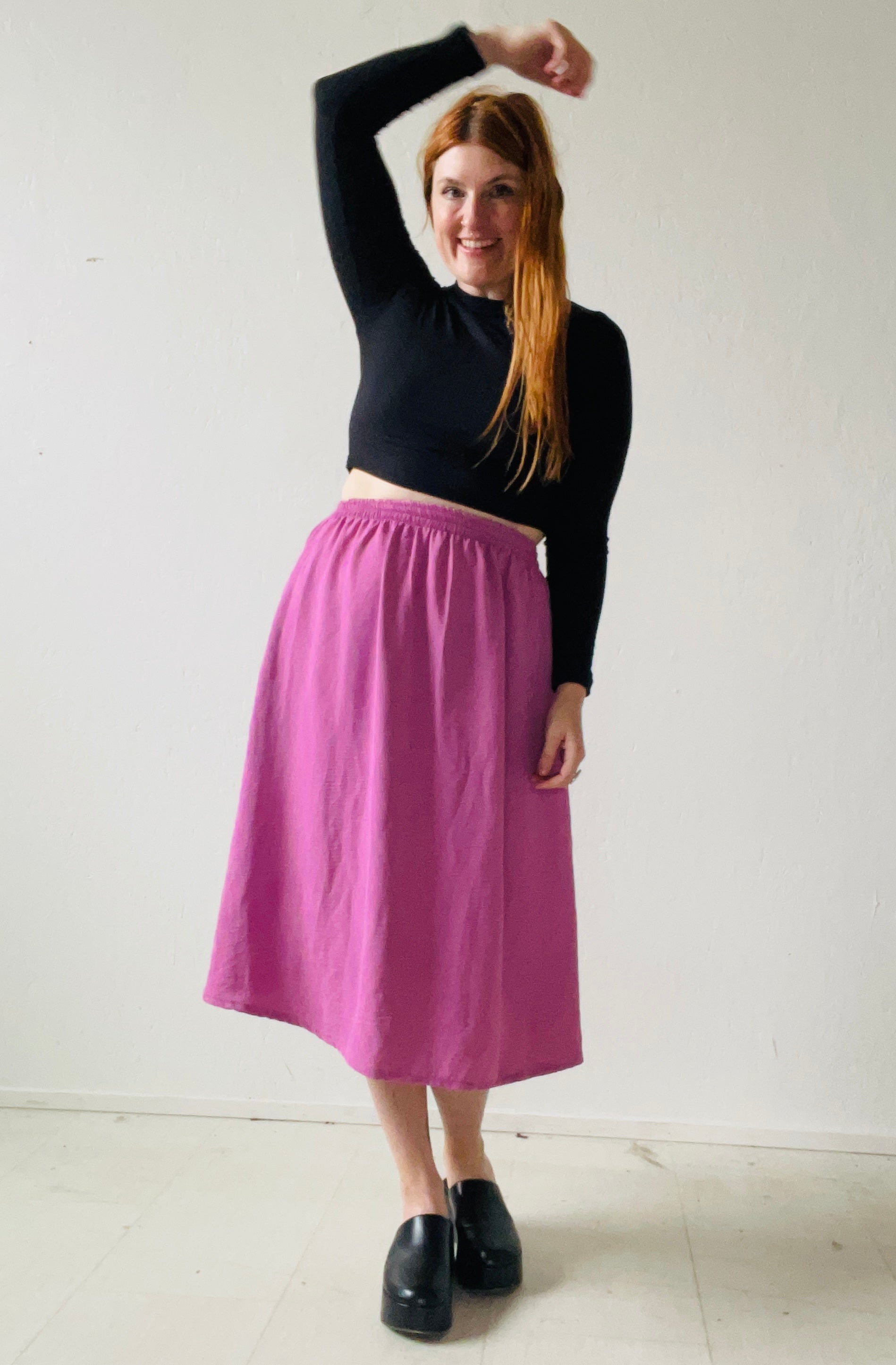 Mock Turtleneck Crop Top in Solid Black Altar PDX